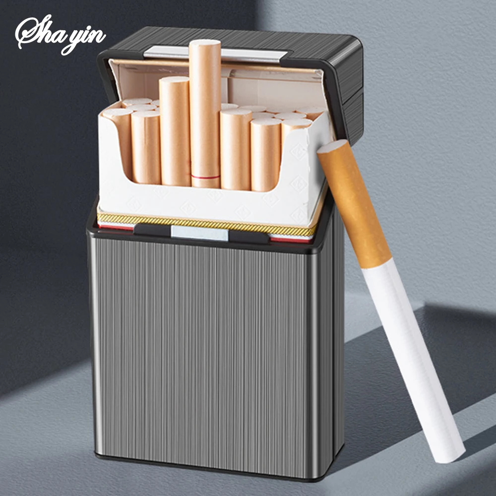 Compact Aluminum Cigarette Storage Case - Holds 20 King Size Cigarettes