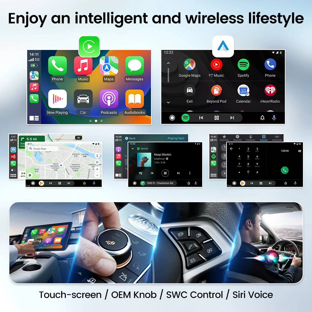 CarlinKit 5.0 2air ̴  ȵ̵ ڵ  ī÷ , Ʈ ڵ ̼ ڽ, 5G WiFi BT ڵ 