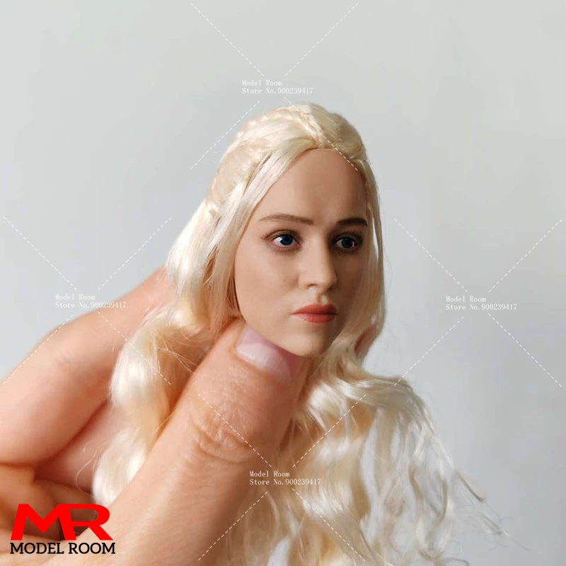 1/6 Emilia Clarke Head Sculpt Golden Long Hair Female Head