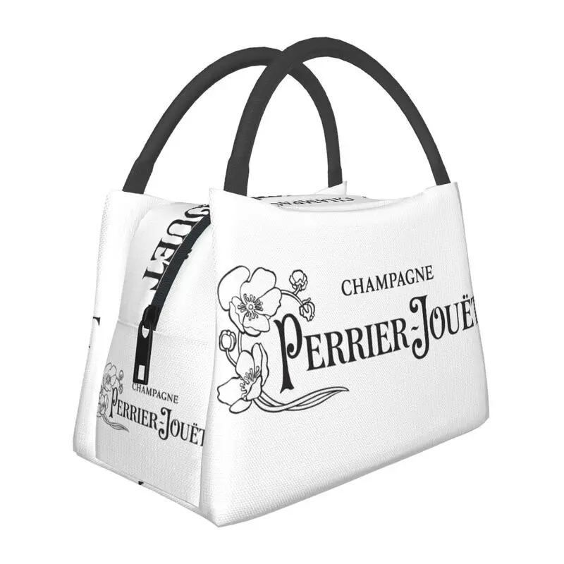 

Perrier Champagne Jouets Logo Insulated Lunch Tote Bag for Women Resuable Cooler Thermal Bento Box Work Travel