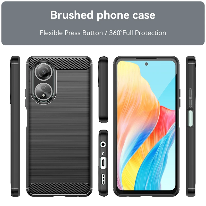 Enhanced Armor Shockproof Phone Case - Carbon Fiber Design, Soft TPU Bumper