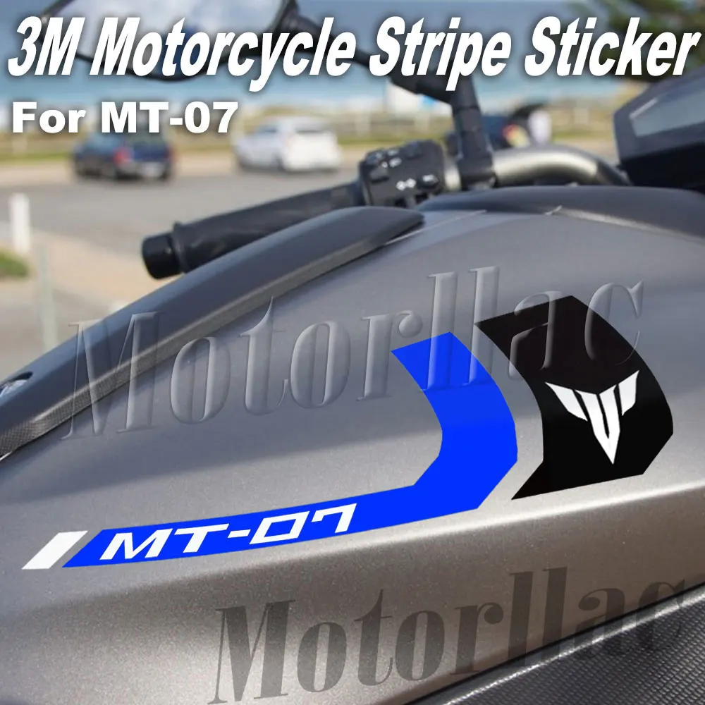 

Motorcycle Fuel Tank Stickers 3M Logo Stripe Decals Accessories Waterproof 1 Pair For YAMAHA MT-07 MT07