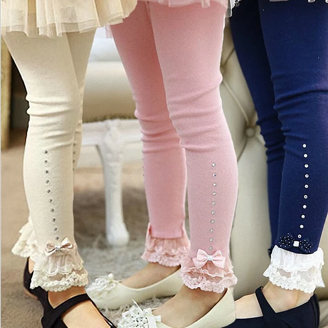 Girls Children's Clothing Lace Rhinestones