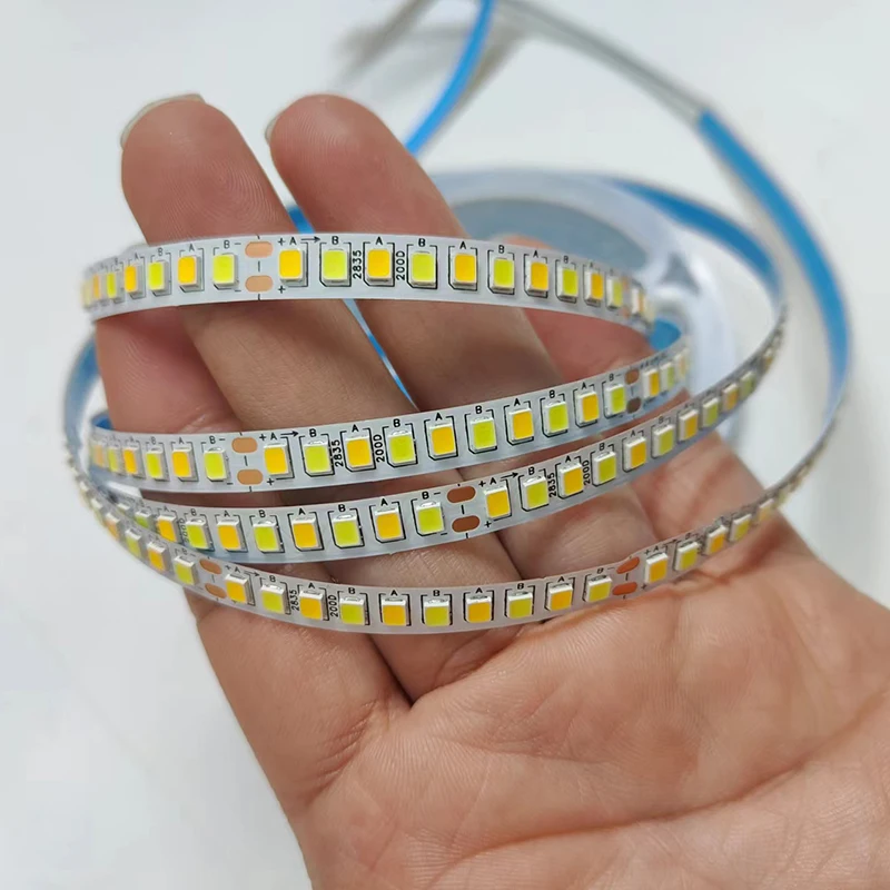 (2 solder joints) 200D 5B10CX2 2835 LED strip constant current LED ribbon 5 meters 100Wx2colors light belt be used in chandelier