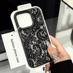Elegant Black Lace Lichee Pattern Soft TPU Phone Case for Redmi Note 13 5G (T12282 Black)