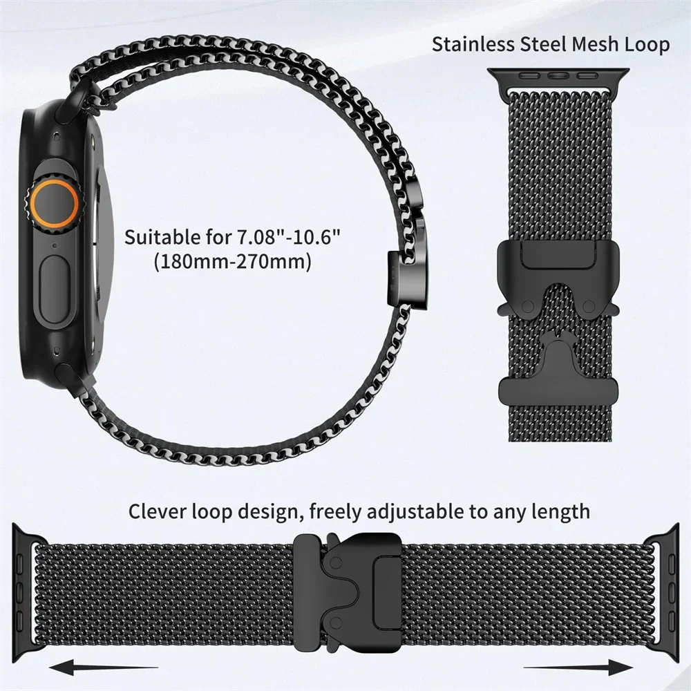 Enhanced Titanium Milanese Loop Watch Band Strap
