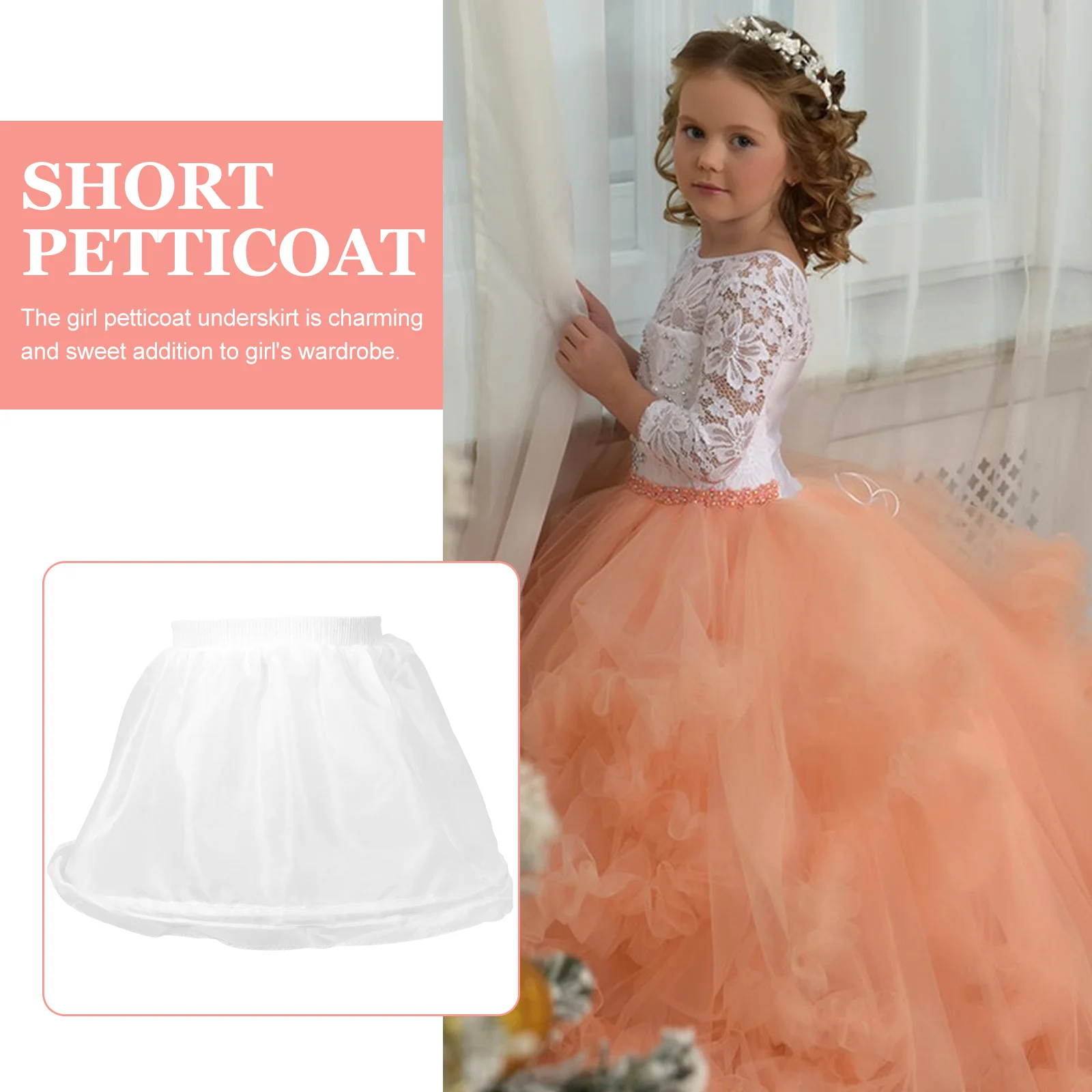 Children's Panniers Girl Crinoline Skirt Slip Dress for Gauze Petticoat Underskirt