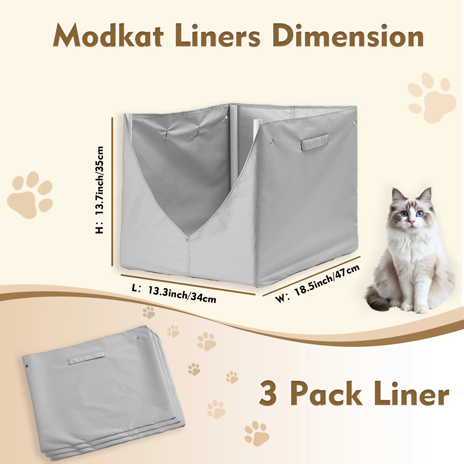 Cat Litterbox 4-Pack ModKat Flip Litter Box Liners (Type-F