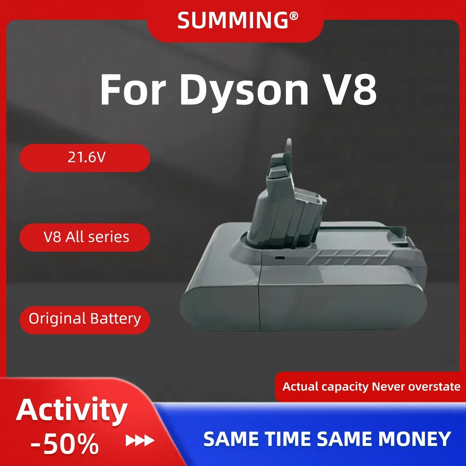 Перезаряжаемая литий-ионная батарея для Dyson V8 21,6 в 6800 мАч/9800 мАч/12800 мАч