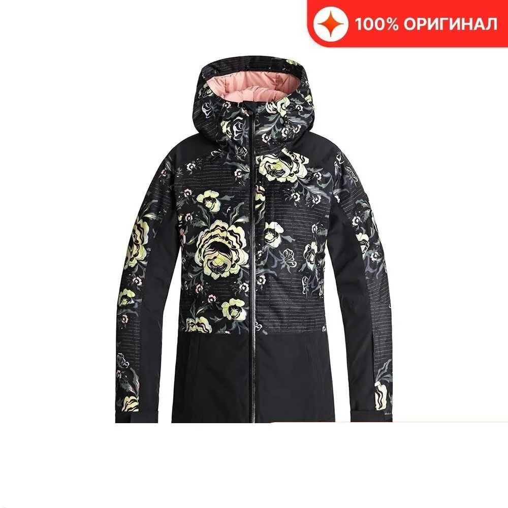 Chaqueta de snowboard Roxy 2018-19 copo de true black_torah's roses chaquetas para exteriores cálidas y cómodas al desgaste para deportes Kant accesorio de seguridad eficiente, actividades, de