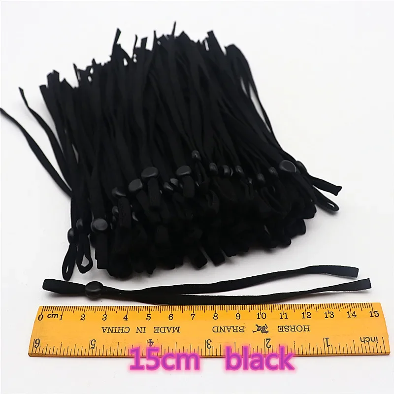 Banda elástica para mascarilla de 10 a 12 cm, banda elástica colorida para mascarilla de 15 cm, cinturón de cuerda para mascarilla, gancho ajustable para la oreja, accesorios de costura, 50/100 piezas