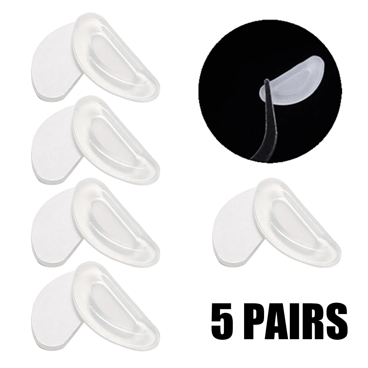 

5 Pairs Soft Silicone Nose Pads Anti-Slip Nose Pads Suitable for Glasses Eyeglasses Sunglasses Multi-uses Spectacles Accessories