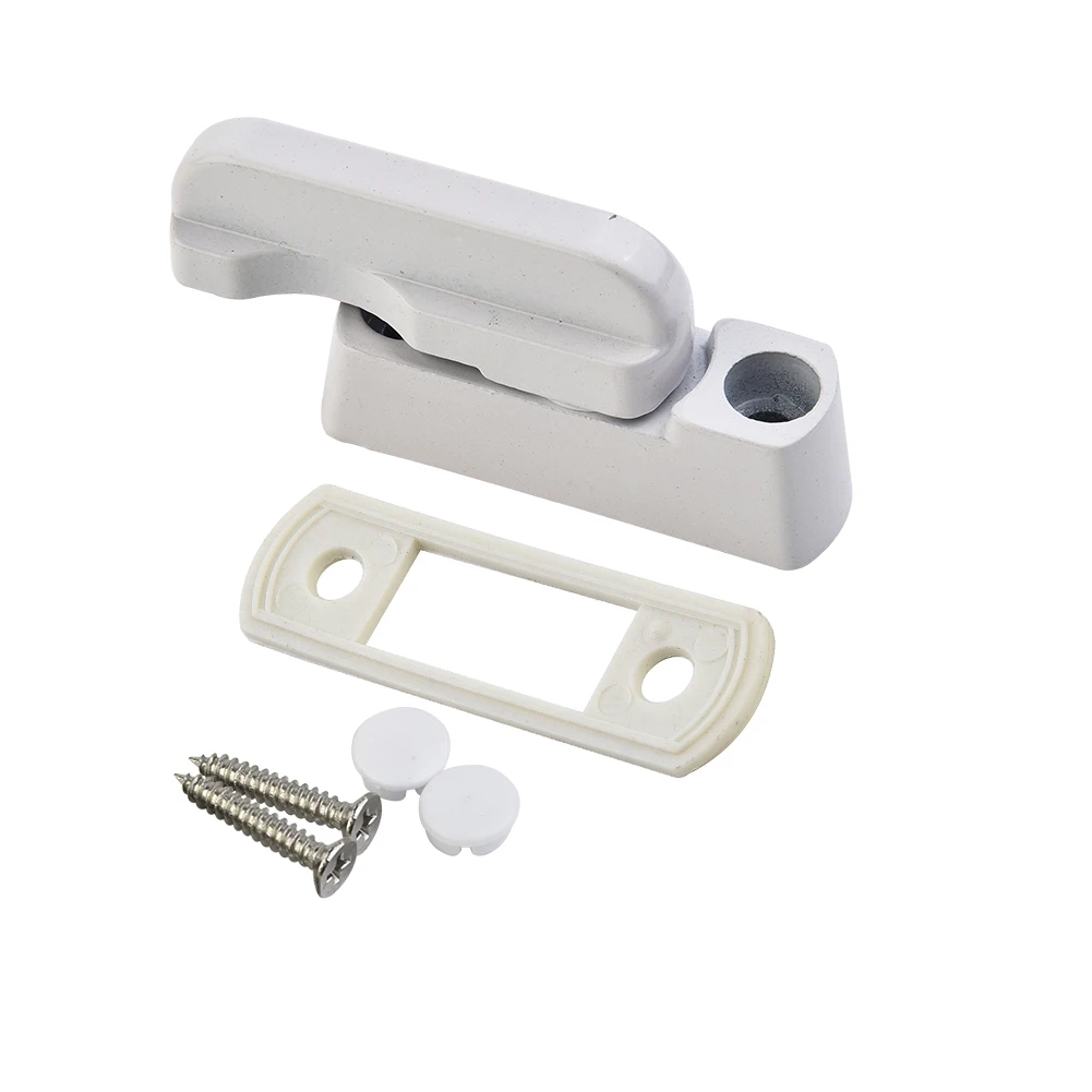 White Window Lock T-lock Aluminum Safety Handle Anti-theft Sash Door Stopper Restrictor Office Home Convenient