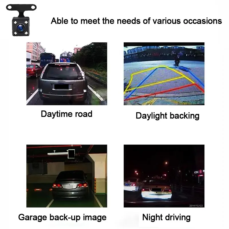 HD Car Rear View Camera 5 Pin Night Vision Reversing Auto Parking Camera Waterproof 4 LED Video Camera For Car Accessories