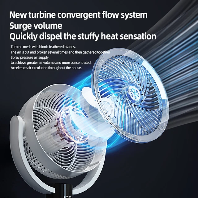 Floor Fan Air Circulation Fan Rechargeable Fan 6000mAh Large Battery Scalable Fan Outdoor Fan with Remote 6