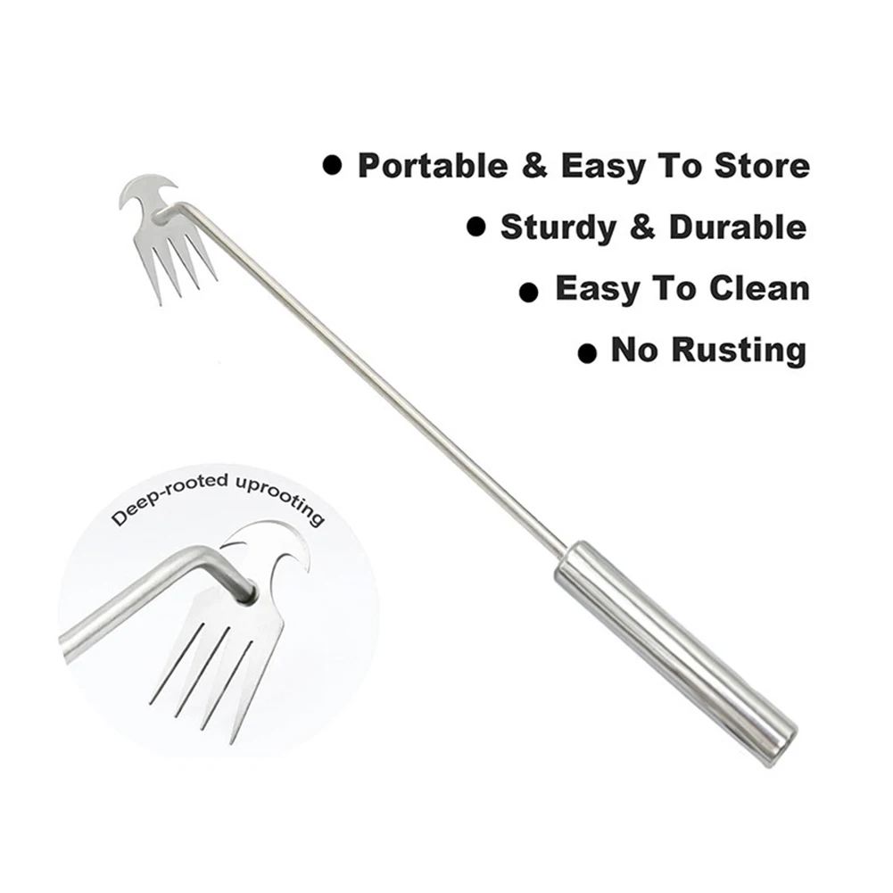 스테인리스 스틸 수동 잡초 제거 키트, 다기능 잡초 제거, 뿌리 뽑기 도구, 정원 정원 잡초 도구