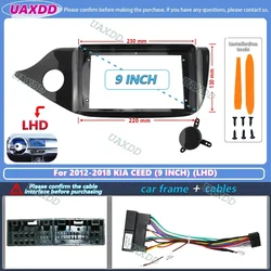 Enhanced 9 - Inch 2 Din Car Stereo Radio Installation Kit with Android Frame Panel and Dashboard Adapter (For2012 - 2018KIA CEED)