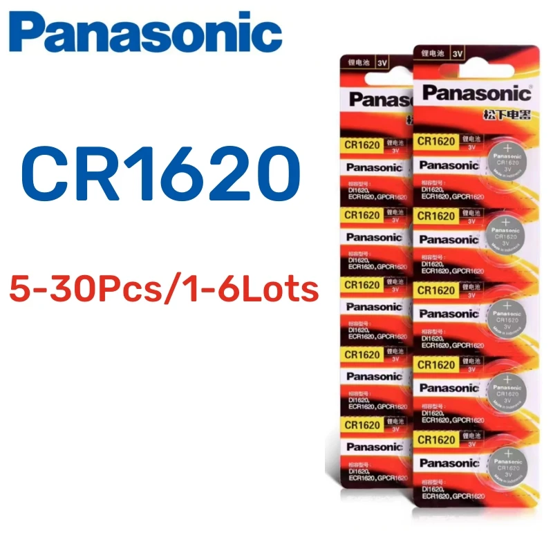 5pcs-30pcs-Original-Panasonic-CR1620-3V-ECR1620-Lithium-Battery-CR-1620 ...