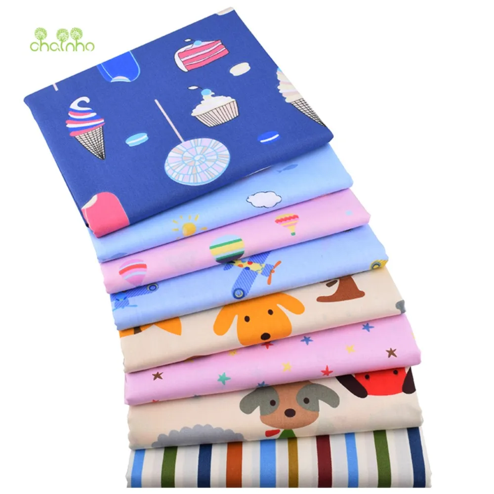 Chainho,Printed Twill Weave Cotton Fabric,DIY Quilting Sewing Material,Patchwork Cloth,Cartoon Series,8 Design Available,15C262