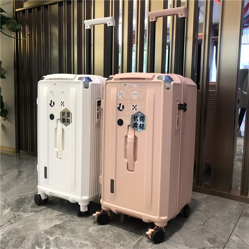 FirstMeet Fashion Large travel luggage trolley suitcase mute brake men's and women's luxury suitcase 22/26/28/30/32/36 inch travel bag,pull bar suitcase