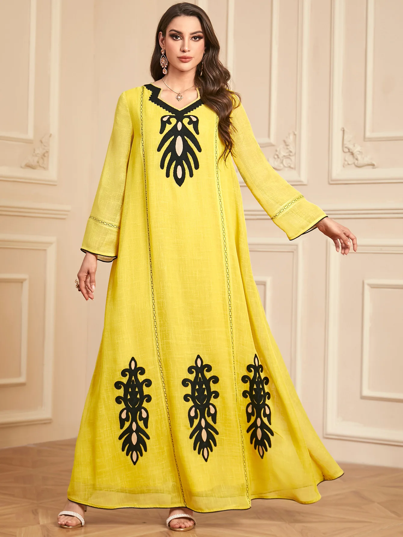 فستان رمضان المغرب المطرز للنساء فساتين الحفلات الإسلامية عبايات جلابية دبي عيد الإسلام فيستدوس السعودية رداء طويل