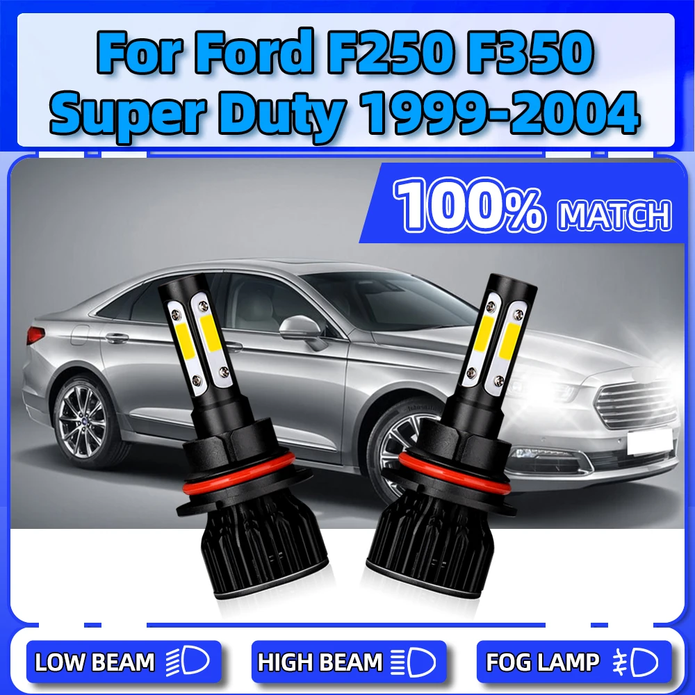 

2Pcs LED Headlight Bulb 20000LM 9007 HB5 Car Front Light 6000K White For Ford F250 F350 Super Duty 1999 2000 2001 2002 2003 2004