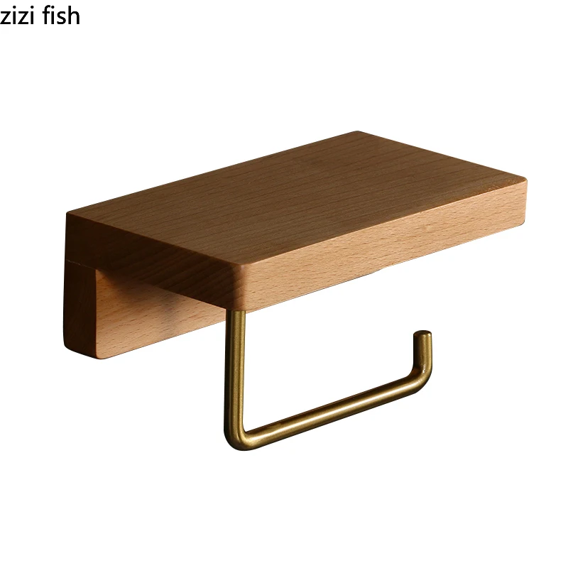 Wooden Napkin Holder Storage Shelf Living Room Solid Wood Non-perforated Paper Towel Rack Wall Tissue Box Toilet Paper Dispenser paper towel holder toilet paper holder toilet roll holder napkin dispenser