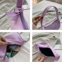Sacs à main rétro en cuir PU souple pour femmes, sacs à bandoulière sous les bras, couleur unie, petits sacs à main à poignée supérieure, sacs à bandoulière à la mode pour dames 5