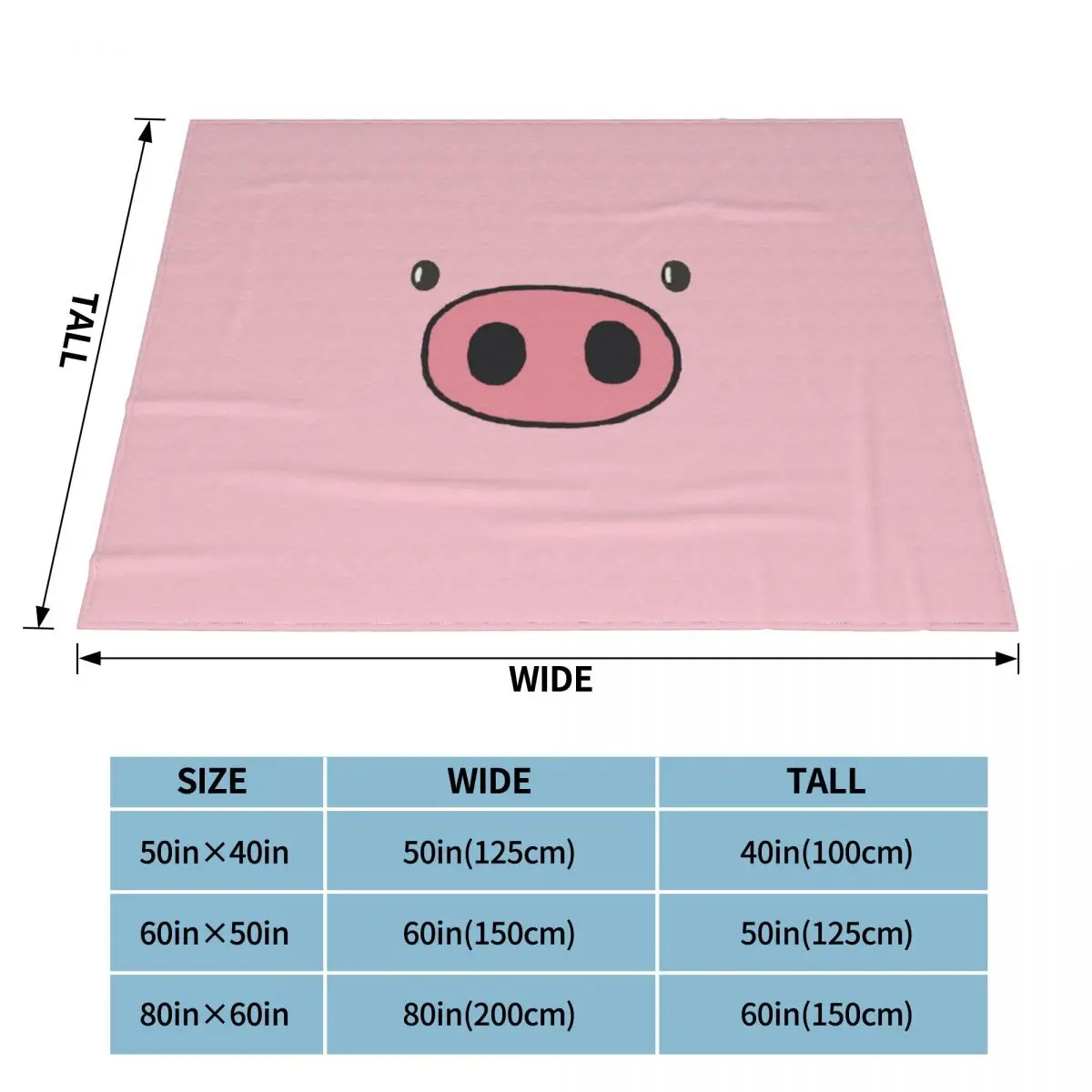 Cute Pig Fuzzy Blanket Animals Lover Customized Throw Blankets for Bed Sofa Couch 125*100cm