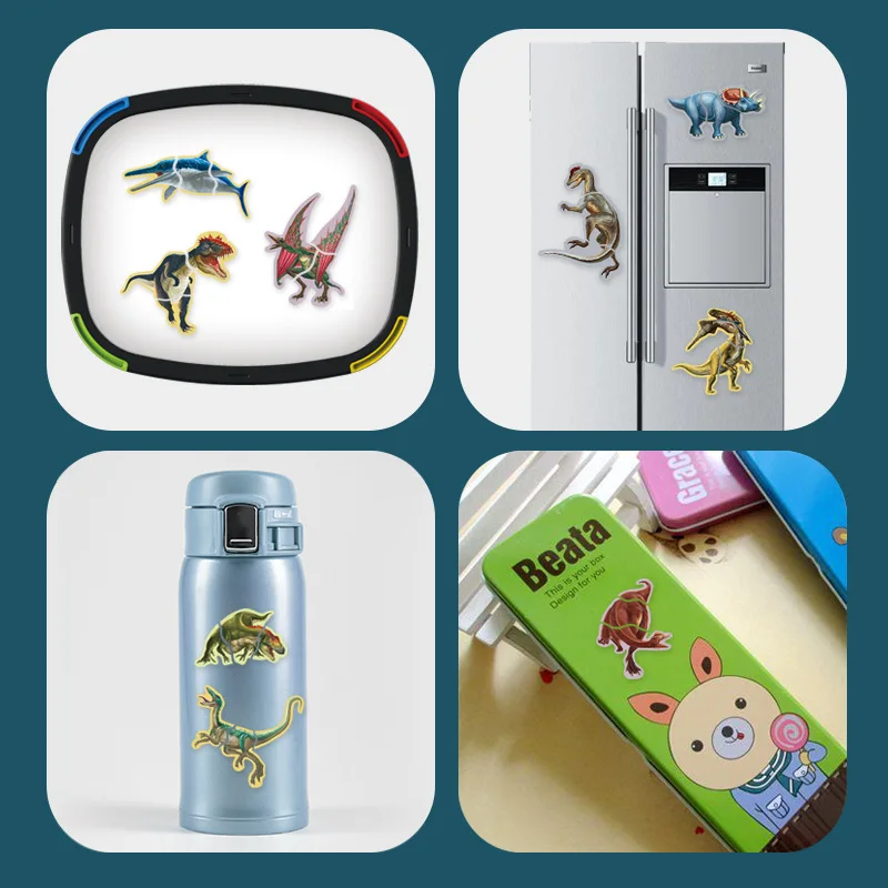2In1 Magnetic Puzzle Dinosaur Jigsaw Set Drawing Board Diy Children's Coloring Educational for Kids Toddler 4