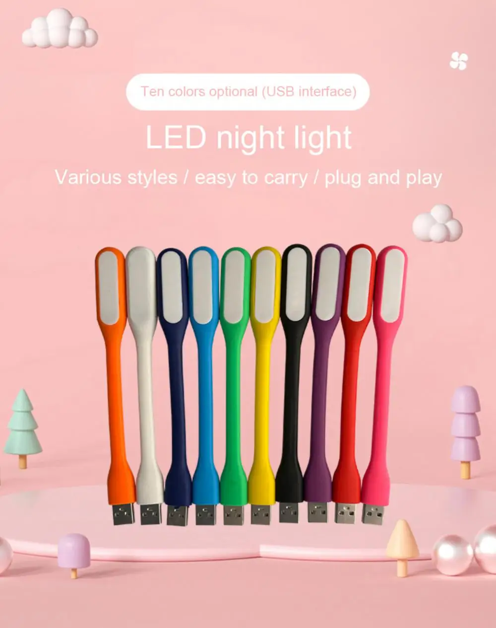 Description Picture 4 of itemUSB 5V LED Book Reading Light Lamp Mini Travel Table Lamp For Power Bank PC Notebook Laptop Flexible Bendable Night Light