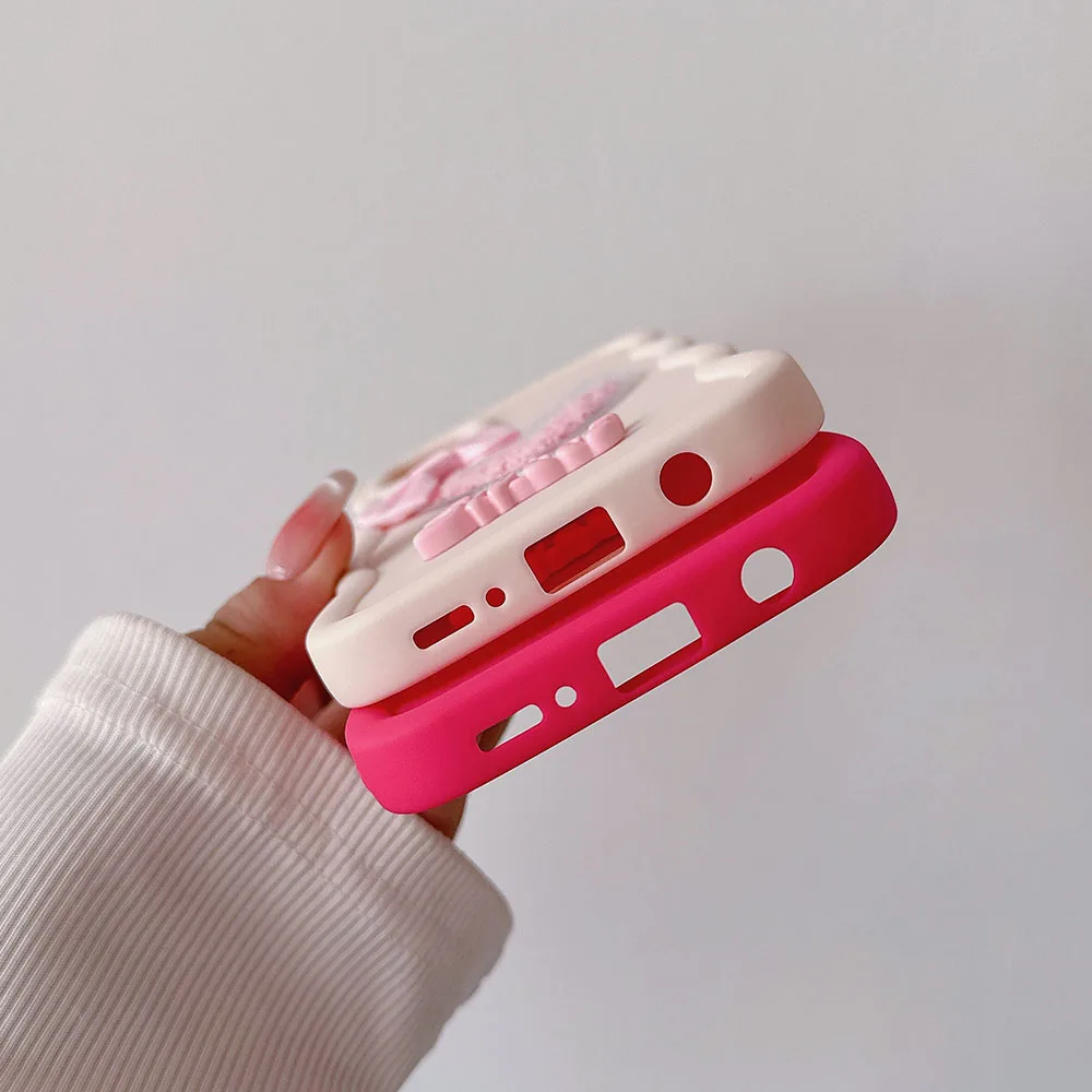Quicksand Heart Silicone Soft Phone Case - Wave Side Design