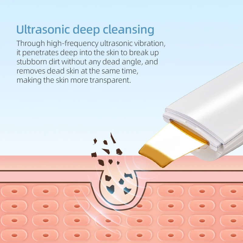 EMS Ultrasonic Skin Scrubber Vibration Face Spatula Blackhead Remover Shovel Clean Cavitation Peeling Facial Lifting Machine