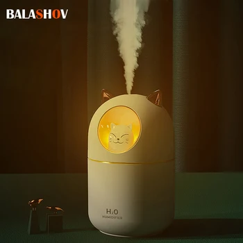 300ML Air Humidifier Cute Cat Ultra-Silent USB Office Household Bedroom Car Aromatherapy Air Purifier with Led Cool Mist Spray