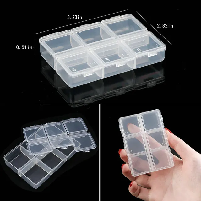 Boîte à bijoux de rangement en plastique Transparent, compartiment réglable, conteneur pour perles, boucles d'oreilles, boîte rectangulaire à bijoux