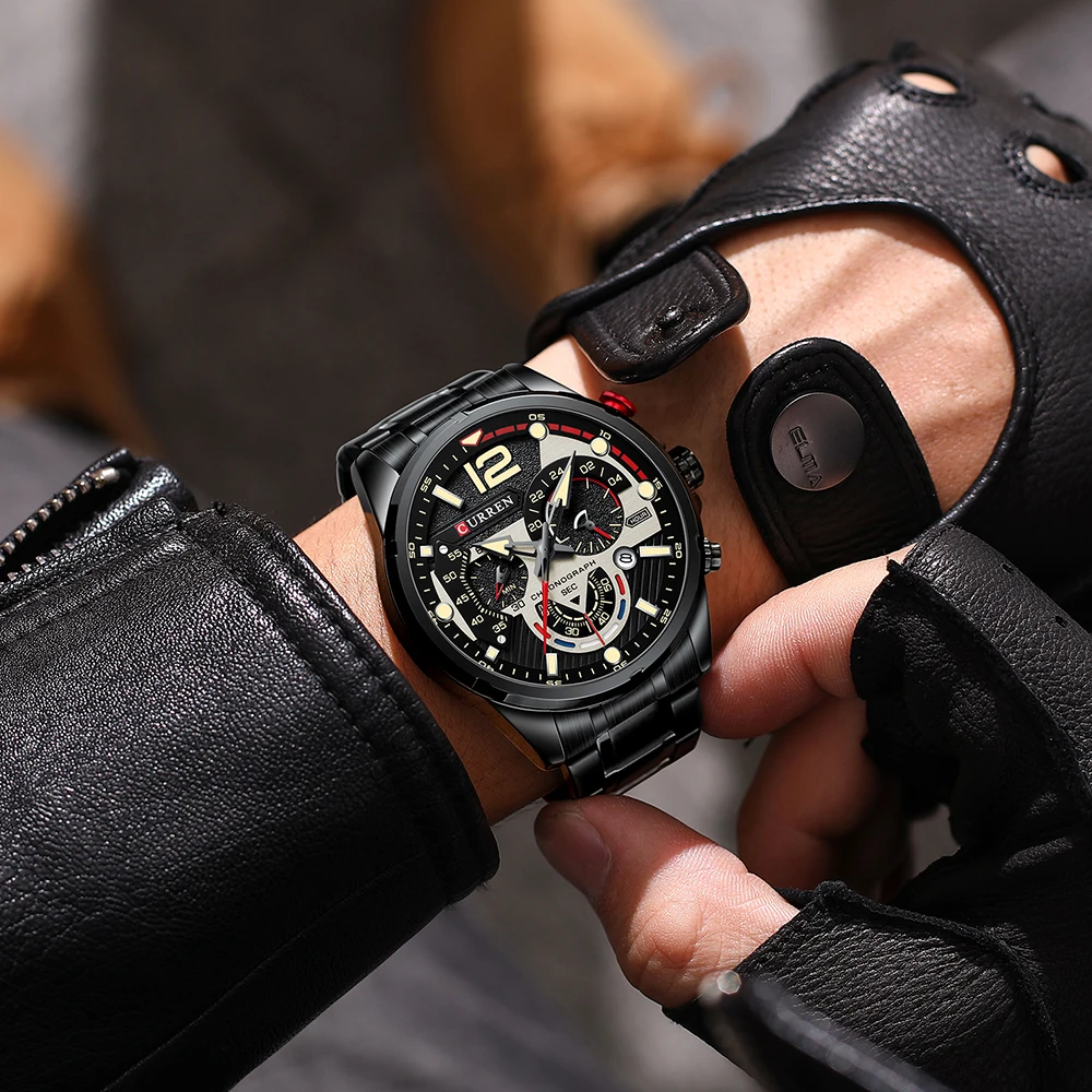 CURREN Casual Business Chronograph Waterproof Stainless Steel