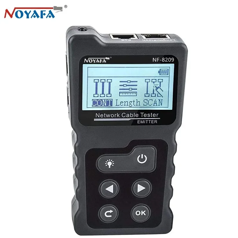 Noyafa NF-8209 Network Cable Tester Ethernet Cable Tracker Poe Checker LCD Display Measure Length Wiremap Tester Network Tools 5