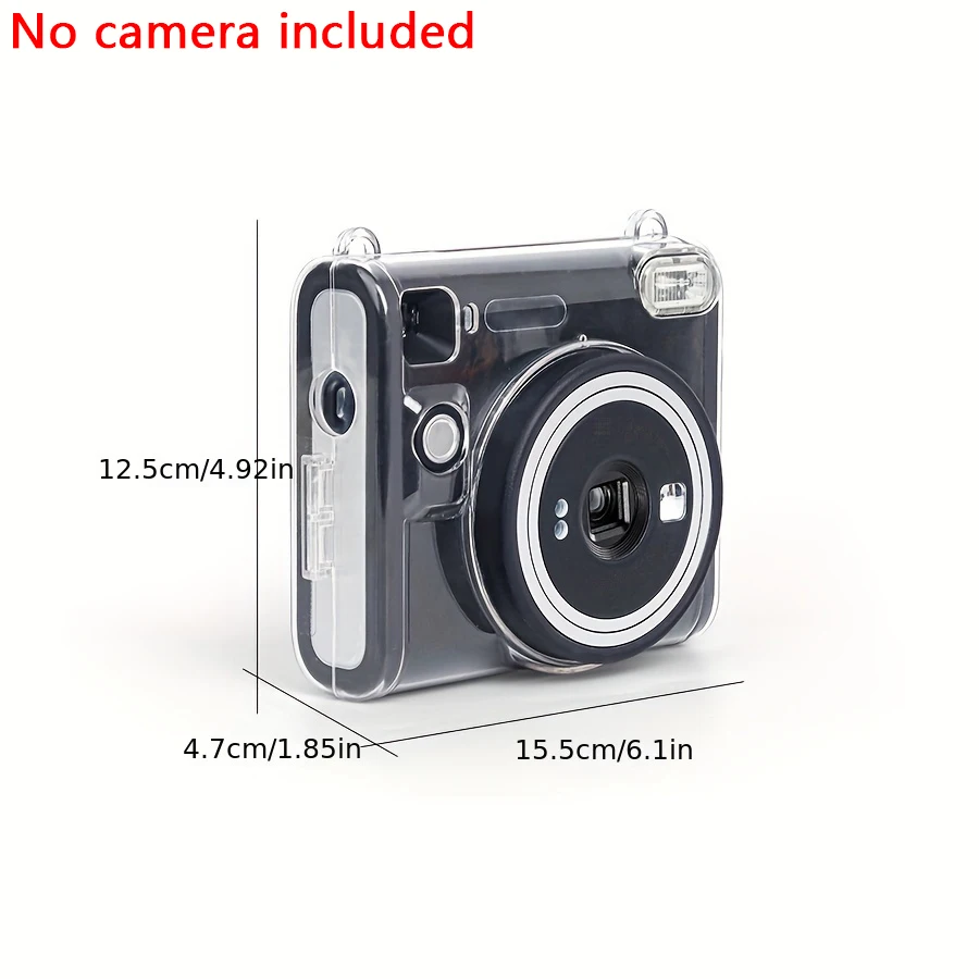 1pc for Fujifilm Instax Square SQ40 Instant Camera Case-Crystal Hard PVC Case with Adjustable and Removable Strap