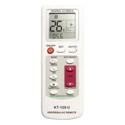 Universal Air Conditioner Remote Control with LCD Display and Base (WHITE)