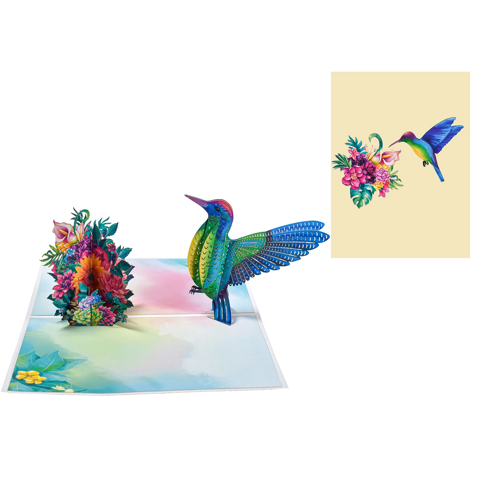 Greeting Cards 3D Animals Pop up Card Birthday Butterfly Unicorn Hummingbird Cat Dog Gift for Kids Children Baby Shower
