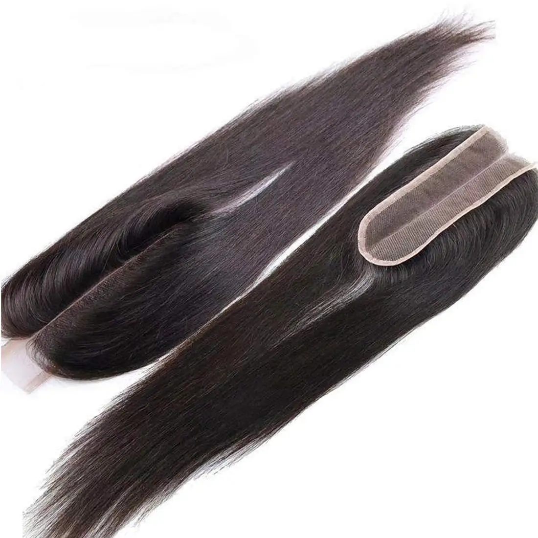 Straight 2x6 Lace Closure Human Hair Transparent Lace Pure Hand Tied Burmes Hair Pre-Plucked Hairline Natural Black 130% Density