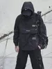 Men's Jacket Techwear High Street Streetwear Black Hoodie Pocket Man Women Couple Spring Autumn Fashion New Water Proof Male Top 2