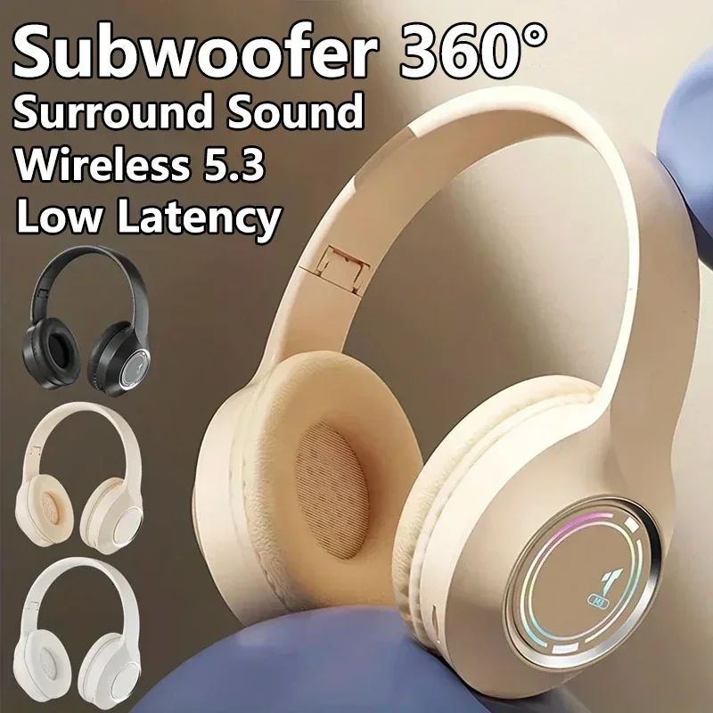 Wireless Bluetooth Headset Folding Led Card Type C Charging