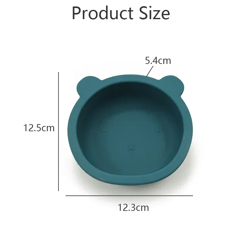 Baby Silicone Feeding Bowl with Suction Cups Children's Waterproof Suction Tableware Bowl Kids Bear Shape Silicone Bowl BPA Free 2