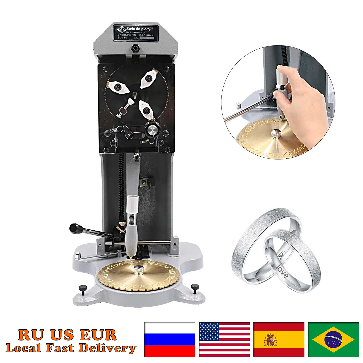 Ring Engraver for Inner Engraving Inside with Letter Block Dial Ring Engraving Machine for Jewelry Inner Engraving Making Tools 4x6mm price tags price display cubes adjustable number counter stand block for jewelry watch ring dollar pricing show kit