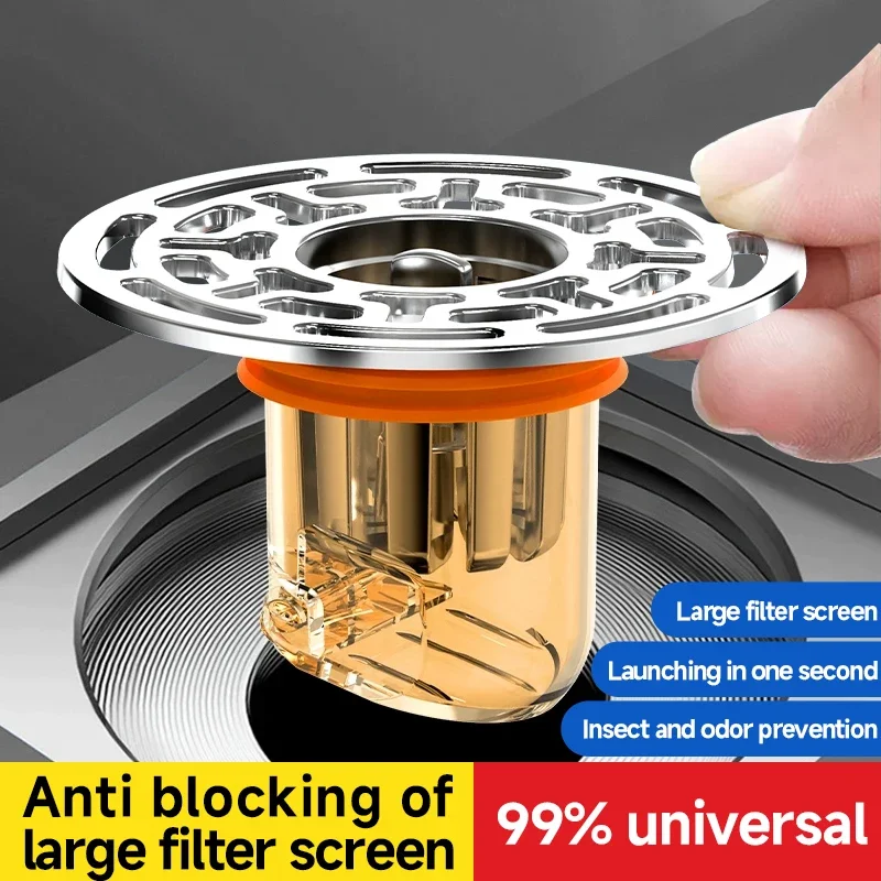 Floor Drain Deodorant Magnetic Self-Closing Odor Insect Proof for Bathroom Toilet Sewer Shower