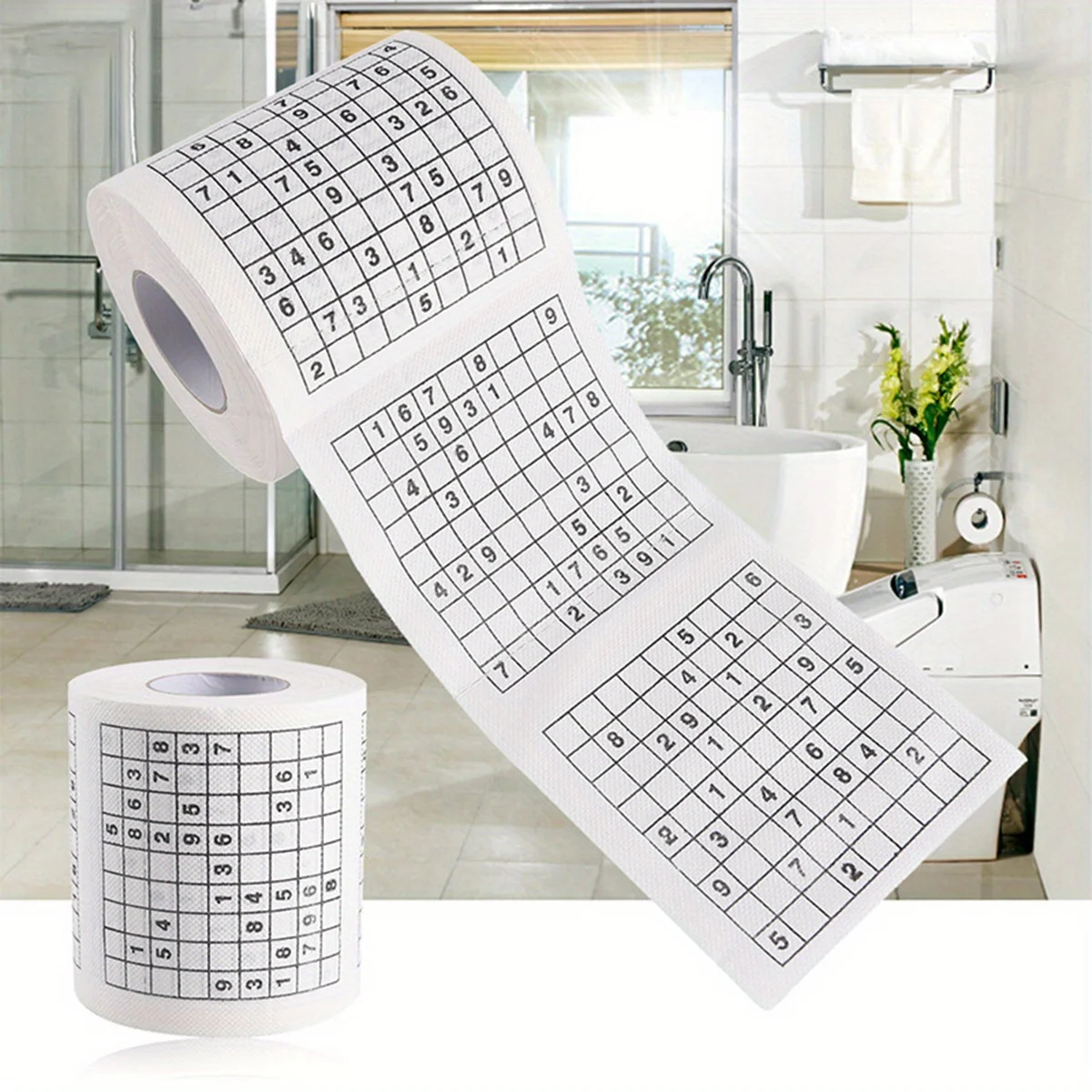 Paper Napkins Creative Sudoku Toilet Paper Puzzle Games Roll Paper Jiugongge Math Games Toilet Party Games Family Boredom