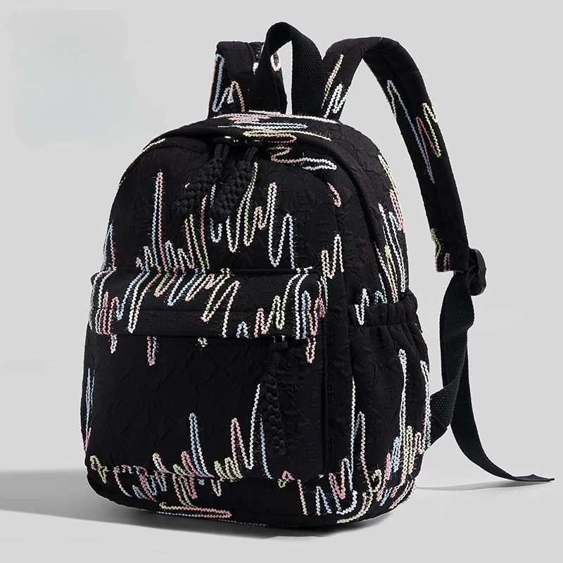 2025 Korean Harajuku Daypack - Women's Minimalist Color block Campus Backpack, Small Casual Multi-Purpose School Bag