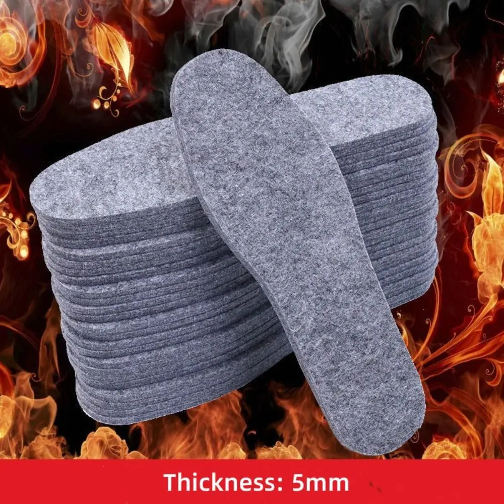 5-Pairs-Wool-Felt-Wool-Felt-Thermal-Insole-Breathable-Sweat-Absorbent ...