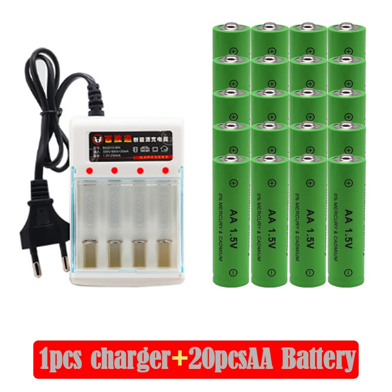 

100% New Brand AA rechargeable battery 4000mAh 1.5v AA Alkaline Rechargeable batery + AA charger